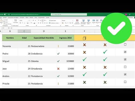 como poner check en excel|Marca de verificación (checkmark) en Excel